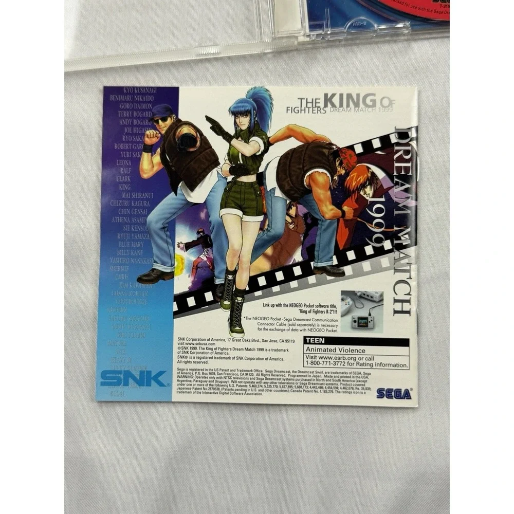 THE KING OF FIGHTERS DREAM MATCH 1999 SNK SEGA DREAMCAST KYO KUSANAGI CIB VF+